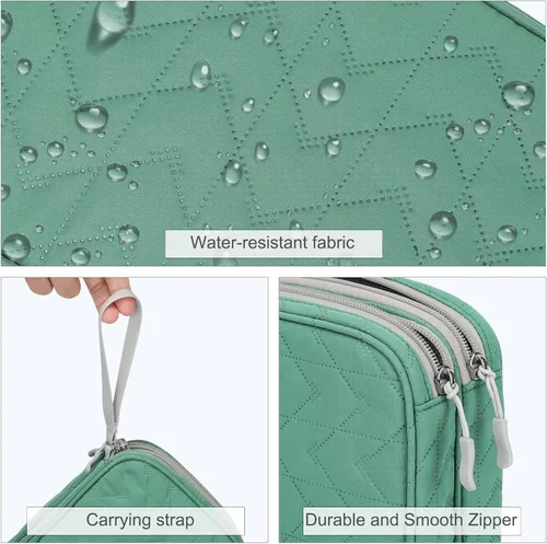 Vista 124 de FYY Organizador para accesorios electrónicos, para viajes, para cables, celular y cargadores, estuche portátil, impermeable, doble capa, bolsa