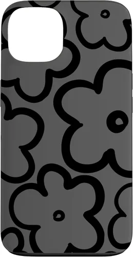 Vista 7 de Cute Flower Pattern Wildflower Charcoal Grey Black Floral Case for iPhone 17