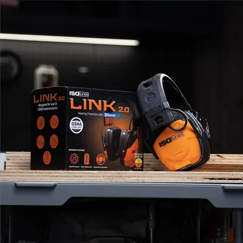 Vista 7 de ISOtunes LINK Bluetooth Earmuff – Ear Protection Headphones for Work, Mowing, & Construction, 25 NRR OSHA Approved Headphones