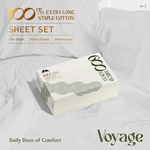 Vista 34 de Mayfair Linen Juego de sábanas de 100% algodón egipcio, tamaño individual (paquete de 2) – Sábanas de lujo blancas de 600 hilos, tamaño individual