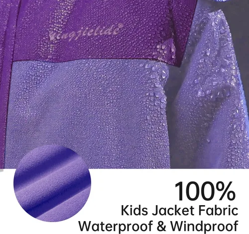 Vista 26 de Chaqueta de esquí impermeable para niñas, chaqueta de snowboard para exteriores, resistente al viento, con forro polar, abrigo de nieve cálido