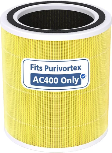 Vista 4 de Purivortex AC400 Purificadores de aire Filtro de repuesto HEPA multiefecto, filtro 3 en 1, color blanco