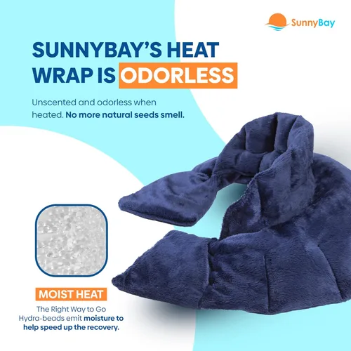 Vista 3 de SunnyBay Almohadilla térmica para microondas, envoltura térmica para cuello y hombros con cobertura adicional para aliviar el dolor de espalda