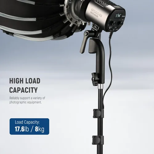 Vista 5 de NEEWER ST180R - Soporte de trípode portátil de metal para cámara, trípode de luz plegable inversa con anillo de luz LED, reflector, cerraduras