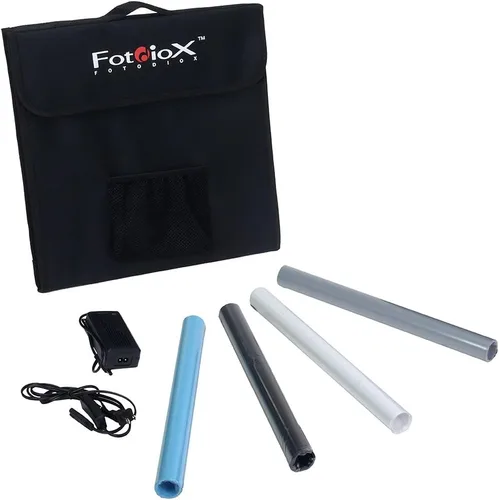 Vista 2 de Fotodiox Pro LED 16x16" Studio-in-a-Box para fotografía de mesa - Incluye tienda de campaña; luces LED integradas; funda de transporte y cuatro