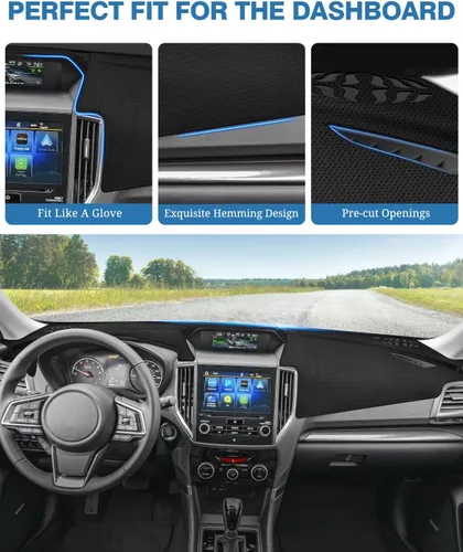 Vista 263 de FIILINES - Cubierta para tablero, accesorio para tablero de malla antideslizante, parasol sin reflejos y protector compatible con Toyota Tundra