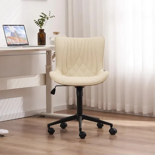 Vista 34 de YOUNIKE Silla de oficina, silla de escritorio sin brazos con ruedas, sillas giratorias ajustables para computadora de oficina en casa, silla