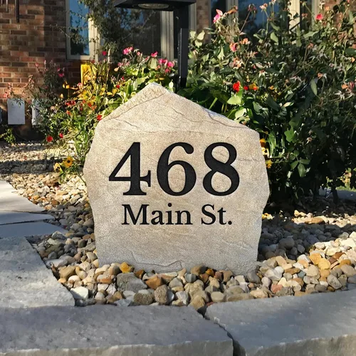 Vista 3 de Personalized Address Stone - Address Marker - Sandstone Color - Address Marker - 15” W x 15” H