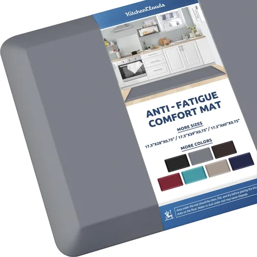 Vista 66 de KitchenClouds Alfombra de cocina acolchada anti fatiga, 17.3 x 60 pulgadas, impermeable, antideslizante, tapete de escritorio cómodo, para cocina