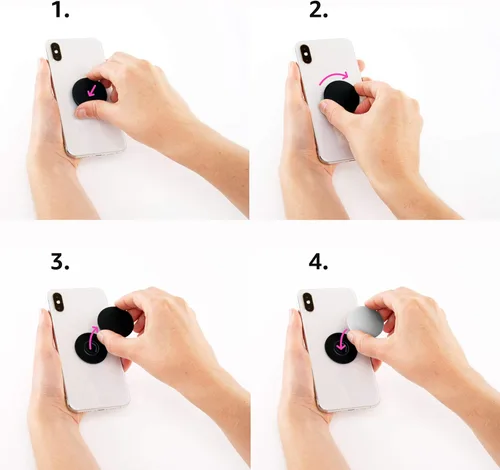 Vista 4 de Show Livestock Bulls Vet Tech – PopSockets agarre y soporte para teléfonos y tabletas, Negro