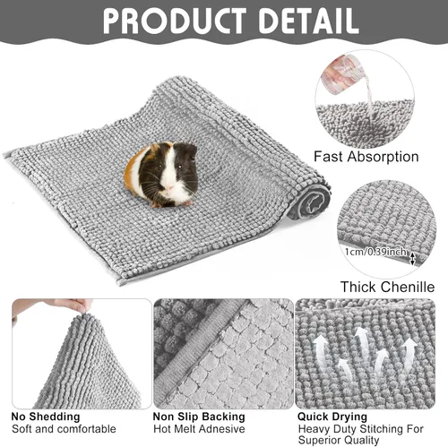 Vista 6 de Juego de 4 piezas de ropa de cama de cobaya, cobaya, almohadillas de forro polar lavables para orina reutilizables, tapete de entrenamiento