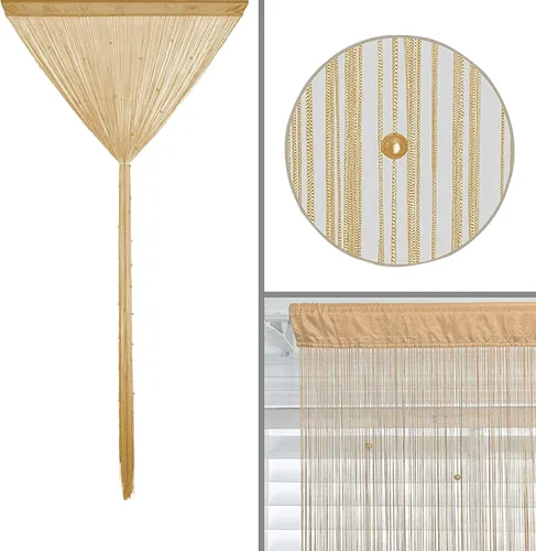 Vista 4 de HSYLYM - Cortinas con cuentas para puerta, cortinas de hilos ideales para decoración de sala de estar, colgante de pared, flecos, divisor