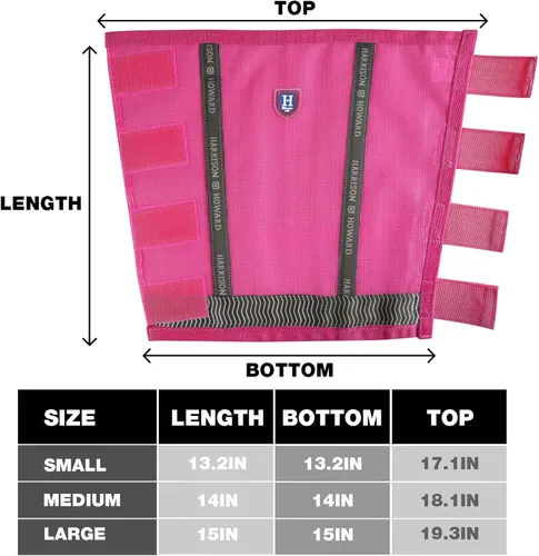 Vista 6 de Harrison Howard Botas de caballo sueltas con protección UV, leggings de malla fina duraderos con tiras reflectantes (juego de 4)