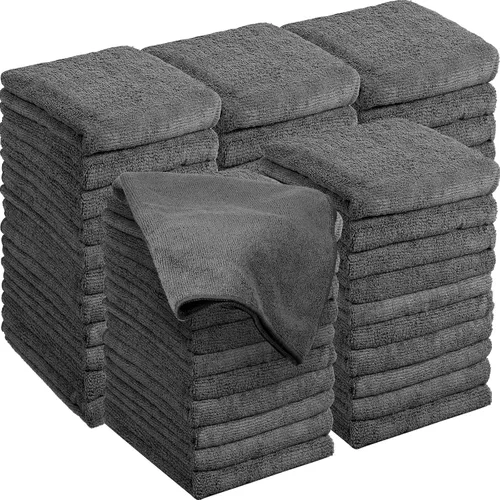 Vista 7 de Shimeyao Paquete de 48 toallas a prueba de blanqueador, 16 x 26 pulgadas, de microfibra, absorbentes, a granel, secado de manos para gimnasio, baño