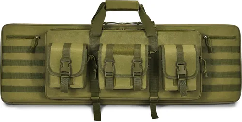 Vista 14 de Soft Rifle Case 32'' 36" 42" 48'' Tactical Long Double Rifle Backpack Gun Bag for Hunting Shooting Range, Firearm Transportation with Lockable