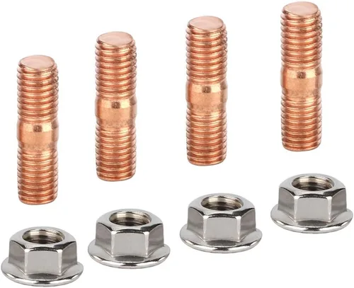 Vista 5 de Kit de pernos de escape, tornillos de escape, rosca M10x1.50 T3 T4 T6, tornillos, tuercas, brida de acero de aleación de alta dureza (paquete de 2)