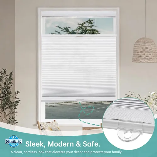 Vista 12 de Changshade Persianas Celulares Opacas sin Cordón, Persianas de Arriba hacia Abajo y de Abajo hacia Arriba para Ventanas, Persianas de Ventana
