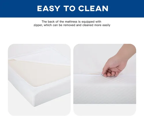 Vista 7 de FDW Colchón de 6 pulgadas tamaño King Firmeza media Colchón de espuma viscoelástica con gel Blanco Viene en una caja, con certificado