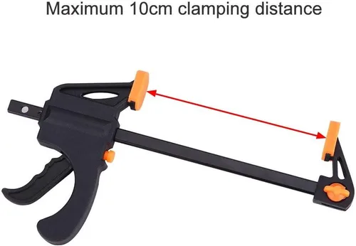 Vista 6 de Keenso 4 abrazaderas para carpintería en forma de F, color negro, agarre de clip de 4 pulgadas, kit de herramientas manuales para carpintero, puerta