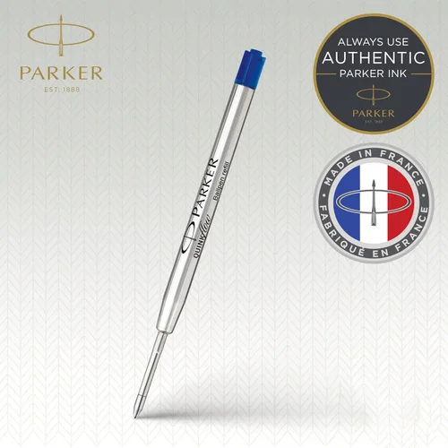 Vista 2 de PARKER QUINKflow - Recambio de tinta para bolígrafo, punta media, azul, paquete de 2