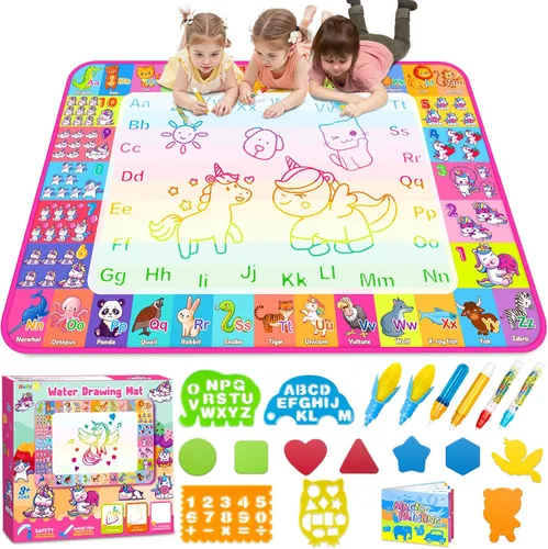 Alfombrilla de Dibujo de Agua Aqua - Alfombrilla de Dibujo para Niños, Juguetes Educativos para Niños Pequeños de 3, 4, 5, 6, 7 y 8 Años, Regalos