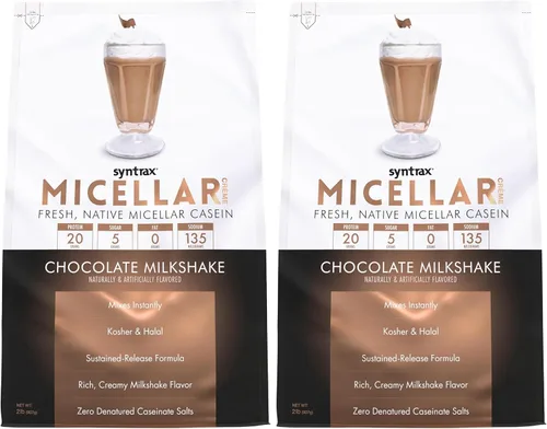 Vista 6 de Syntrax Nutrition, crema micelar fresca, caseína micelar nativa, batido de fresa, 2 libras.
