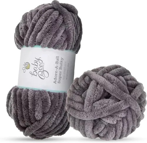 Vista 9 de Baby Bee - Hilo súper voluminoso para tejer y tejer, madeja de hilo suave, 38 yardas de hilo 100% poliéster para tejer mantas, sombreros y más