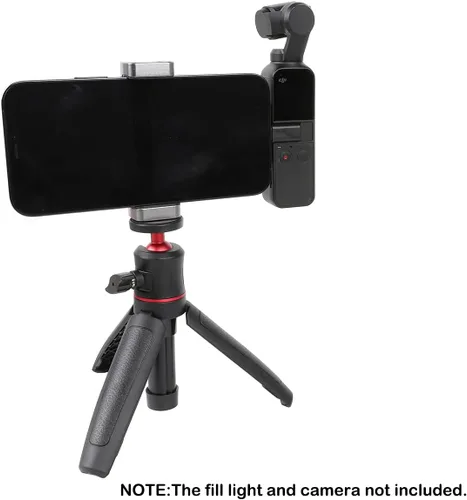Vista 2 de PellKing Osmo Pocket/Osmo Pocket - Juego de 2 soportes para teléfono con accesorios de expansión + mini trípode universal para poste de extensión