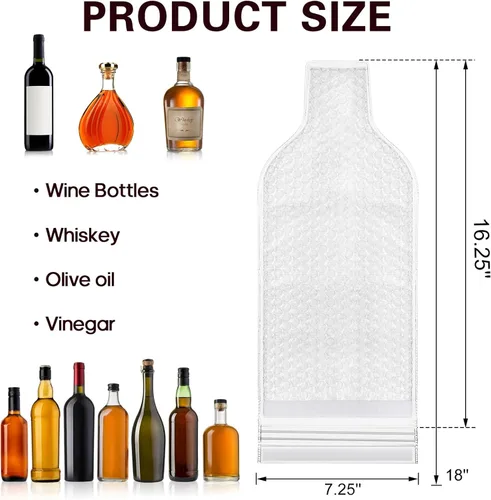 Vista 2 de Yesland Paquete de 6 bolsas de viaje reutilizables con protector de vino, bolsas de plástico para vino, a prueba de fugas, resistentes y de triple
