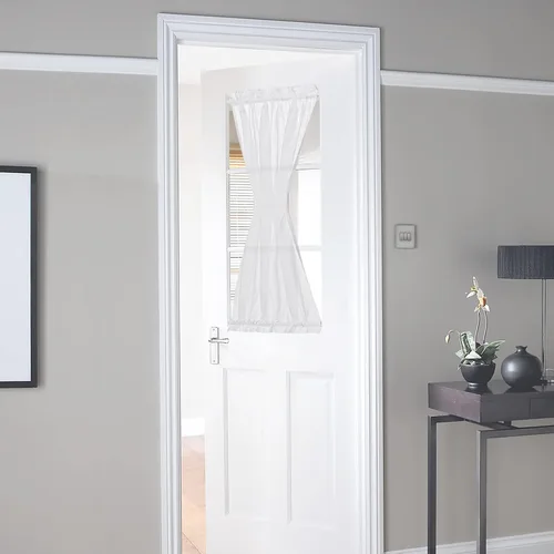 Vista 28 de NICETOWN Cortinas de lino con luz lateral, 12 pulgadas de ancho x 72 pulgadas de largo, panel de cortina para puerta delantera francesa, bolsillo