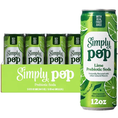 Vista 7 de Simply POP - Refresco prebiótico sabor fresa, latas de 12 onzas líquidas, paquete de 12