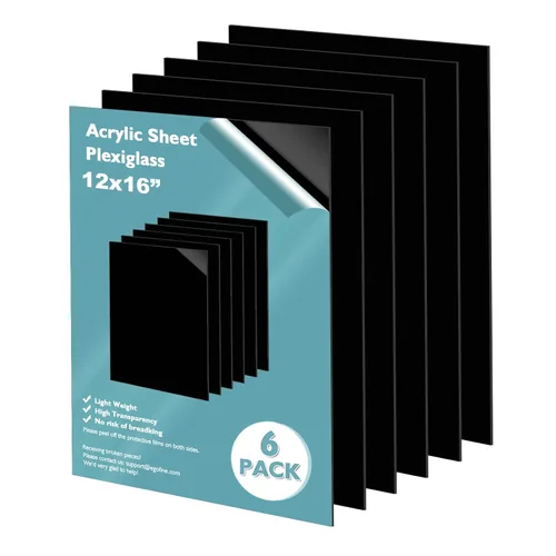 Vista 68 de Egofine Láminas de Plexiglás Láminas de Acrílico Paquete de 12 de 8.5x11'' 0.04 de Grosor Plástico Transparente Fundido Cristal Plexi Transparente