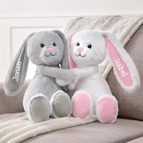 Vista 2 de Let's Make Memories Conejitos de peluche personalizados para abrazar, día de San Valentín, para parejas, para él, para ella, Amor, Te Amo, conejito