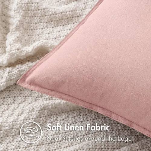 Vista 88 de MIULEE - Paquete de 2 fundas de cojín decorativas de lino, estilo bohemio y moderno, suaves, acento euro, para cama, neutral, fundas de cojín