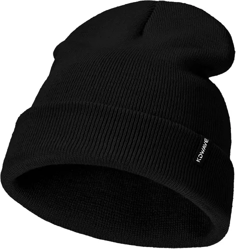 KDWAVE Gorro de punto con puños, gorro de calavera lindo para hombres y mujeres, unisex, sombreros de pescador, suave, cálido, elástico, color sólido
