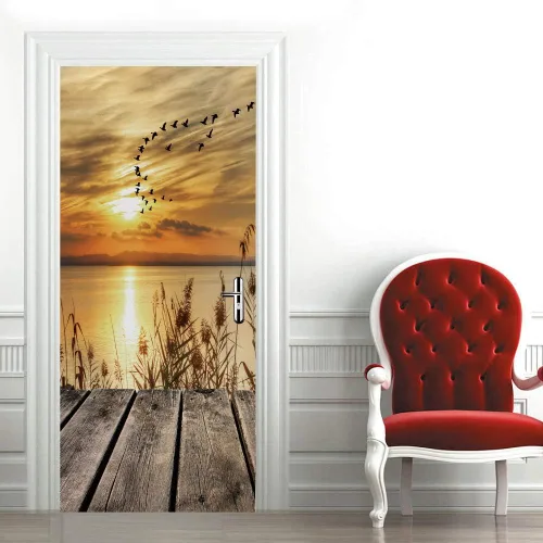 Vista 138 de Calcomanías 3D para puerta, murales para despegar y pegar, papel tapiz de caballo, calcomanías autoadhesivas extraíbles de PVC, impermeable, póster