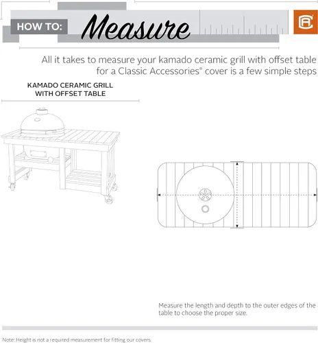 Vista 6 de Classic Accessories Cubierta Ravenna para asador/parrilla de BBQ de cerámica Kamado resistente al agua de 60 pulgadas