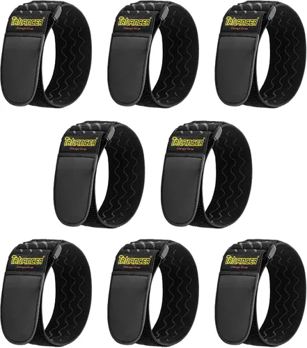 Vista 12 de Trilancer Correas elásticas con tiras antideslizantes, combo de 3 tamaños (paquete de 5) correas de almacenamiento resistentes de gancho y bucle