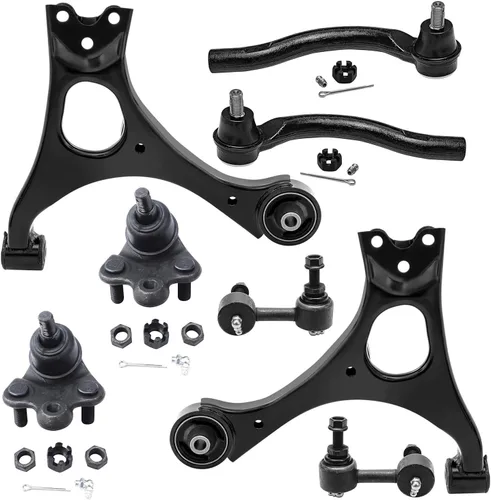 Vista 432 de Detroit Axle - Kit de brazos de control delanteros de 8 piezas para Toyota Sienna 2004-2010, 2 brazos de control inferiores con rótulas, 4 barras