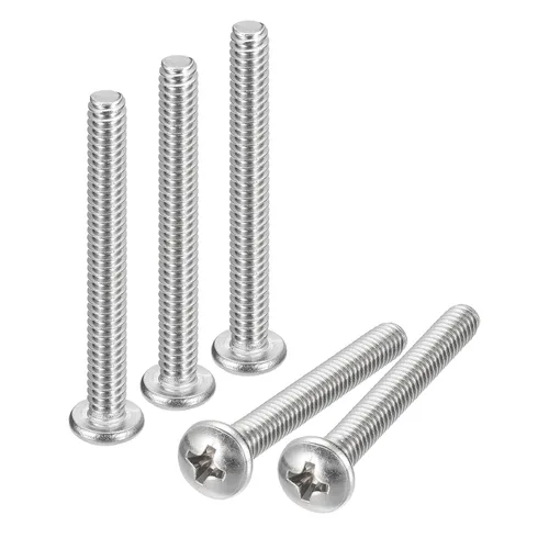 Vista 32 de uxcell Tornillos de máquina de cabeza redonda #10-32x1/2, tornillo de acero inoxidable 304 18-8, accionamiento Phillips, totalmente roscado, acabado