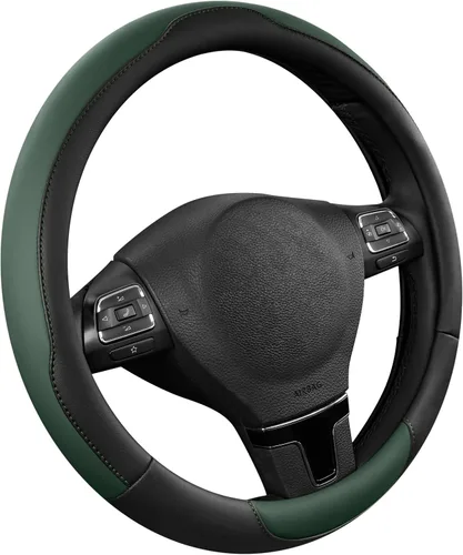 Vista 12 de Road Comforts Funda para volante, de piel antideslizante y transpirable, ajuste universal de 14.5 a 15 pulgadas, agarre cómodo, color azul