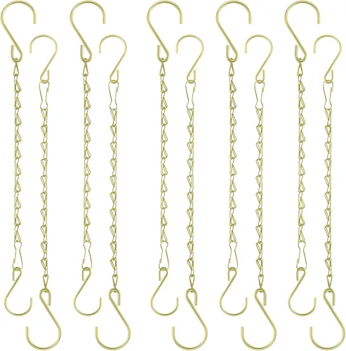 Vista 18 de Cadena de cesta colgante, cadenas negras de 3 puntos de 20 pulgadas con ganchos para cestas colgantes, macetas, perfectas para decoración