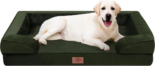 Vista 144 de Comfort Expression - Cama ortopédica para perros medianos de 30x20 pulgadas, cama impermeable de espuma de huevera para mascotas medianas