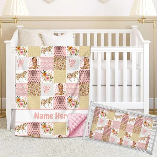 Vista 8 de Juego de ropa de cama personalizado para cuna de bebé, ropa de cama personalizada con nombre de arcoíris, juego de 2 piezas, edredón, sábanas bajeras