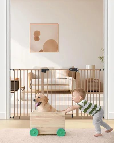 Vista 12 de keny Puerta de bebé de 29 a 42.5 pulgadas para escaleras, puerta de seguridad para perros de cierre automático, montada a presión, fácil de caminar