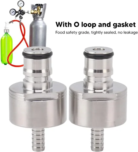 Vista 5 de Paquete de 2 carbonatación de acero inoxidable, bloqueo de llenado de botellas a presión, poste de barril, instalación de carbonatador, conector