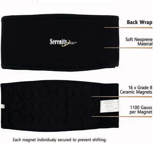 Vista 3 de SERENITY2000 Terapia magnética para espalda baja - Soporte lumbar ajustable para ciática y alivio del dolor - 16 x 1100 imanes Gauss