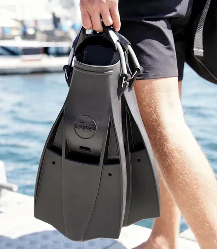 Vista 6 de Triton - Aletas de buceo de goma, correas de resorte de acero inoxidable, aletas de buceo, aletas de esnórquel, equipo de buceo y esnórquel