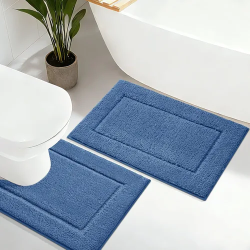 Vista 11 de Alfombras de baño de 24 x 17 pulgadas, microfibra extra suave y absorbente, parte trasera antideslizante, secado rápido, lavable a máquina, tapetes