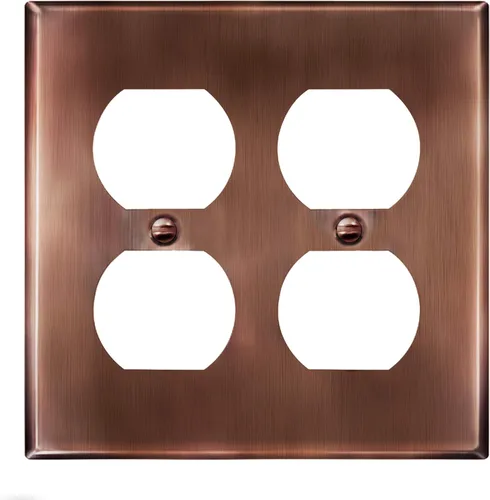 Vista 29 de ENERLITES Placa de pared de metal para receptáculo dúplex, tapa de salida de acero inoxidable, resistente a la corrosión, tamaño estándar de 1